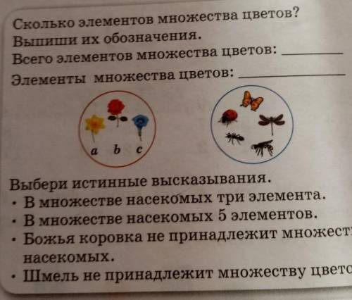 Иных, систематизировать, строить Сколько элементов множества цветов?Выпиши их обозначения.всего элем