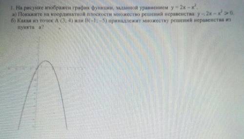 На рисунке изображен график функции ,заданной уравнением у=2х- х в квадрате ​