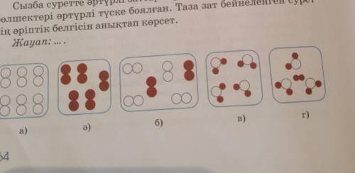 5-тапсырма. Сызба суретте әртүрлі заттар берілген. Түрлі элементтердіңбөлшектері әртүрлі түске боялғ