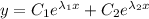 y=C_1e^{\lambda_1 x}+C_2e^{\lambda_2 x}