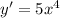 y'=5x^4