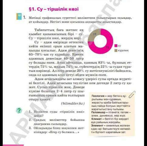 51. Су – тіршілік көзі 1.ат қойыңдар. Негізгі және қосымша ақпаратты анықтаңдар.Мәтінді графикалық с