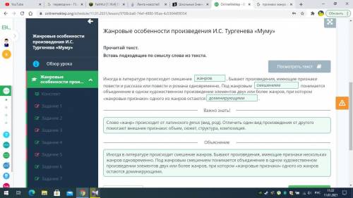 Прочитай текст. Вставь подходящие по смыслу слова из текста. Иногда в литературе происходит смешение