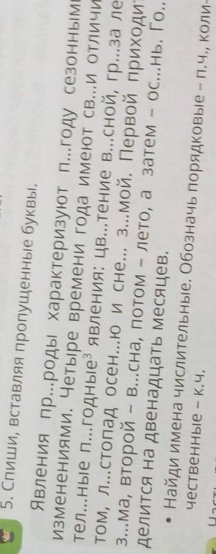 ОНайди имена числительные. Обозначь порядковые - П.Ч., коли-чественные —к.ч 5 УПРОЖНЕНИЕ​