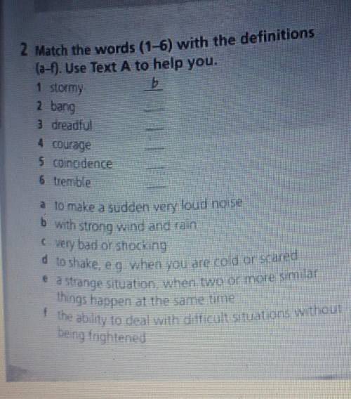 2.Match the words(1-6) with the definitions a-f.Use Text A to help you. Кім білед