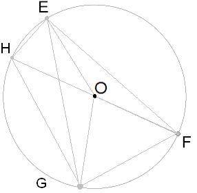 Тметь, какие отрезки являются радиусами окружности. GO OH GH GE EH EO FOH