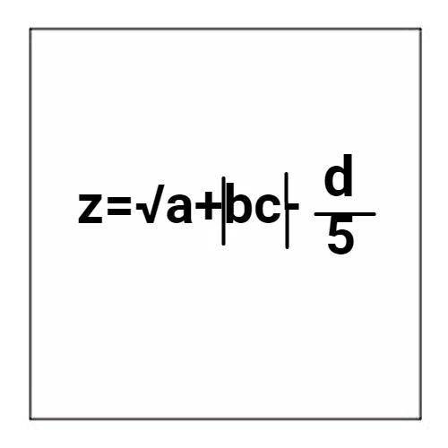 Ребят Напишите программу паскаль вот на это выражение z=√a+{bc}-d/5 {- это модуль d/5 - это типа d