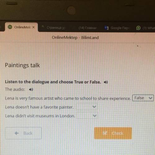 Listen to the dialogue and choose True or False.