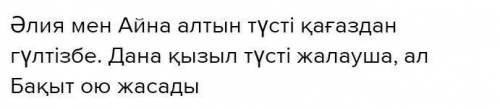 СЕН ЗЕРТТЕУШІСІН 9Ойлан және жауап бер.Төрт құрбы Әлия, Айна, Дана және Бақыт мерекегеәшекейлер жаса