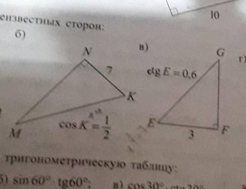 Найдите длины неизвестных сторон​