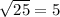 \sqrt[]{25} = 5