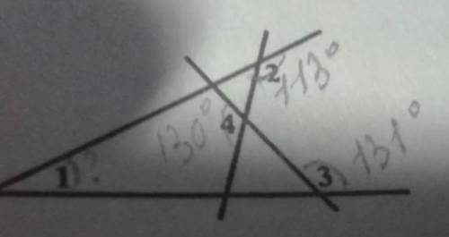 На приведенном справа рисунке угол 2 равен 140° угол 3 равен130° угол 4 равен 120° найдите градсную