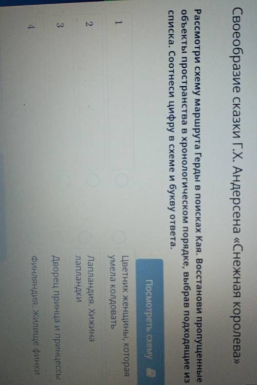 Своеобразие сказки Г.Х. Андерсена «Снежная королева» Рассмотри схему маршрута Герды в поисках Кая. В