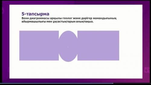 Затем выполните задание: составить диаграмму Венна(сходство и различия в профессии геолога и врача)​