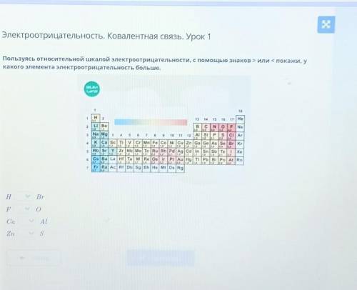 Электроотрицательность. Ковалентная связь. Урок 1 Пользуясь относительной шкалой электроотрицательно