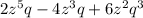 2z^{5} q-4z^{3}q+6z^{2}q^{3}