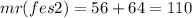 mr(fes2) = 56 + 64 = 110