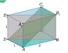 Abcda1b1c1d1 прямоугольный параллелепипед с измерениями AD=DD1=1, AB=2. найдите угол между плоскостя
