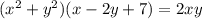 (x {}^{2} + y {}^{2} )(x - 2y + 7) = 2xy