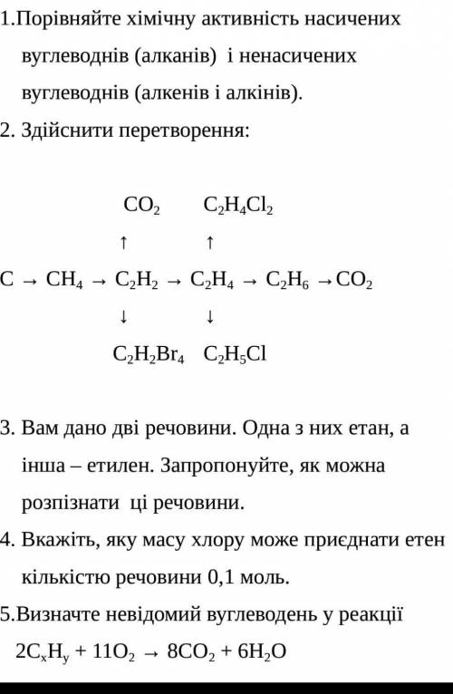 Хімічні властивості алкенів і алкінів​