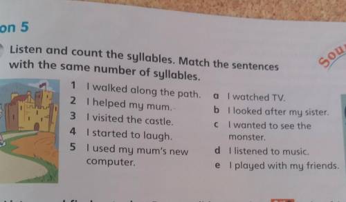 Ex:15 Listen and count the syllables. Match the sentences with the same number of syllables ​