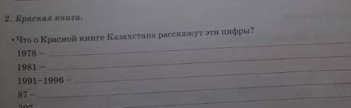 2. Красная книга. • Чтоо Красной книге Казахстана расскажут эти цифры?197819811991 - 199687 -30Т​