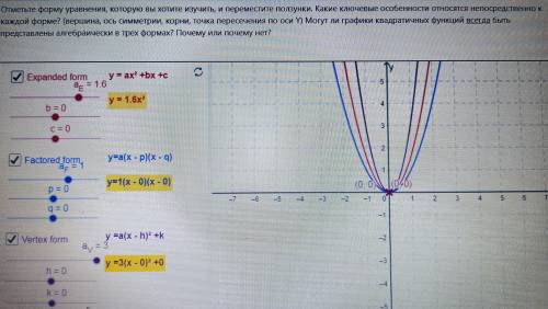 Могут ли графики квадратичных функций всегда быть представлены алгебраически в трех формах? Почему д