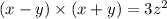 (x - y) \times (x + y) = 3 {z}^{2}