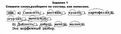 Спишите слова,разберите по составу, как написано.