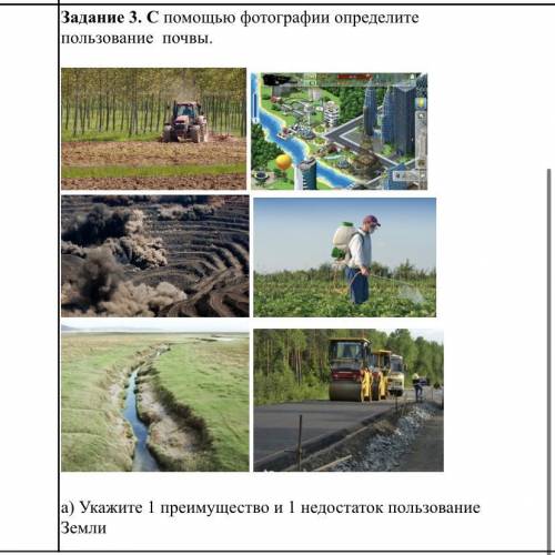 Задание 3. С фотографии определите пользование почвы. а) Укажите 1 преимущество и 1 недостаток польз