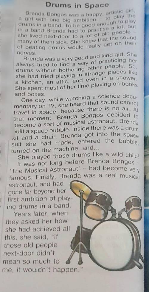 Answer the questions 1) Who was Brenda Bongos? 2) What was her dreams dreams? 3) What was the proble