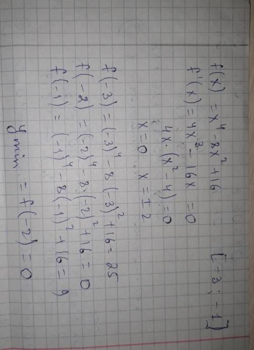 Найдите наименьшее значение функции y=g(x) в указанном интервале, когда:​