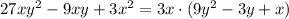 27xy^2-9xy+3x^2=3x\cdot (9y^2-3y+x)