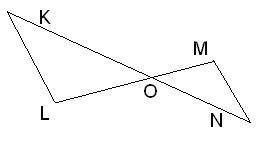 Вычисли неизвестную сторону, если дано, что ΔMNO∼ΔLKO. MO= 4 LO= 28 ON= 6; OK=