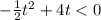 - \frac{1}{2} {t}^{2} + 4t