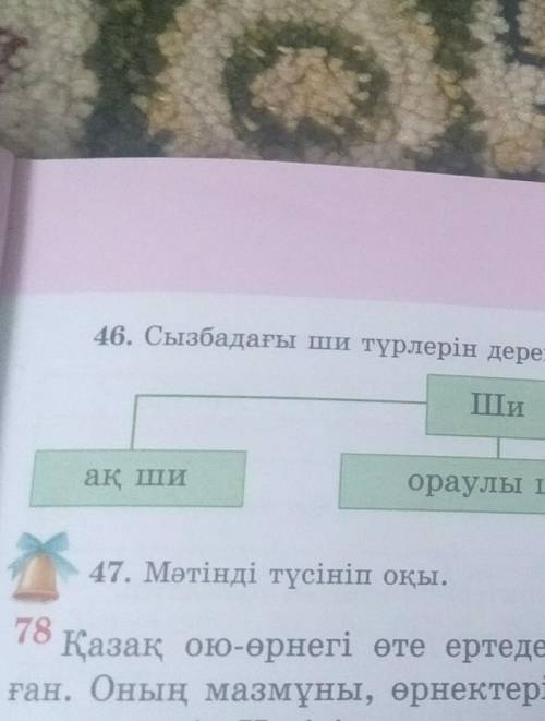 46. Сызбадағы ши түрлерін дереккөздерден біліп ал.Шиақ ШиораулышиІЫМ И​