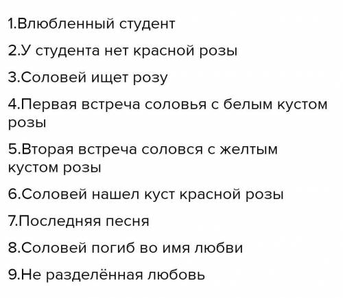 Какие основные события являются в сказке Роза и соловей​