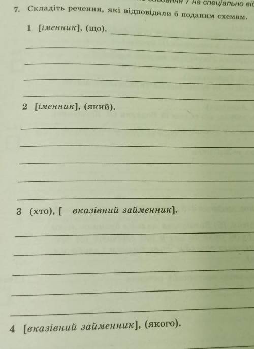 Складіть речення іякі відповідали поданим схемам [ іменник ],( що)[ іменник ],який)( хто), [вказівни
