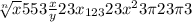 \sqrt[n]{x} 553\frac{x}{y} 23x_{123} 23x^{2} 3\pi 23\pi 3