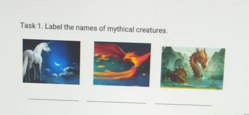 Task 1. Label the names of mythical creatures. сор​