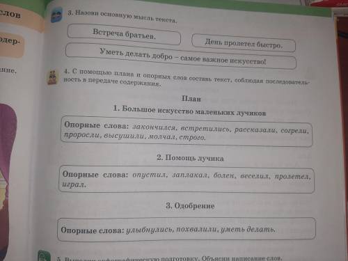 С плана и опорных слов составить текст сооблюдая последовательность в передаче содержания