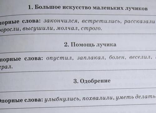 4. С плана и опорных слов составь текст, соблюдая последователь- ность в передаче содержания.План1.