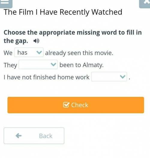 The Film I Have Recently Watched Choose the appropriate missing word to fill in the gap. ​