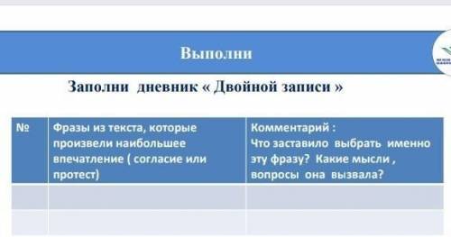 Заполните дневник двойной запеси​