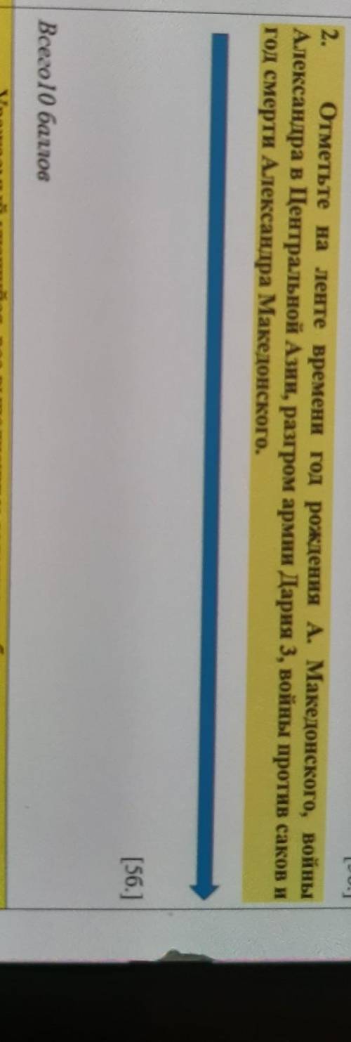 2. Отметьте на ленте времени год рождения А. Македонского, войны Александра в Центральной Азии, разг