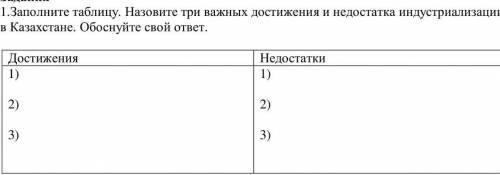 1. Заполните таблицу.​