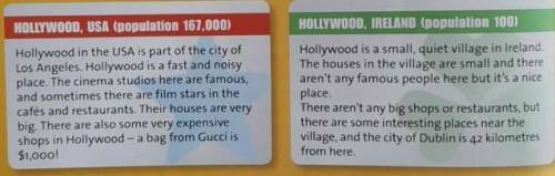 3 Read the text again and answer thequestions.1 Is Hollywood, USA part of Washington?2 Is it a villa