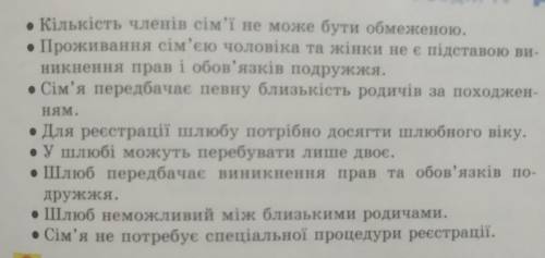 Відмінні риси Виберіть із запропонованих ознак ті, що характеризуютьсім'ю, і запишіть їх у другу кол