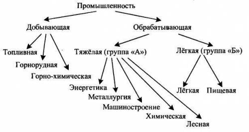 Покажите на схеме структуру тяжёлой промышленности​