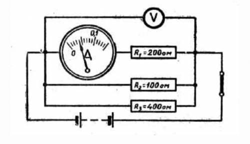 По рисунку определите: цену деления шкалы амперметра А; 2) найдите силу тока в R1: I1 = А; 3) най